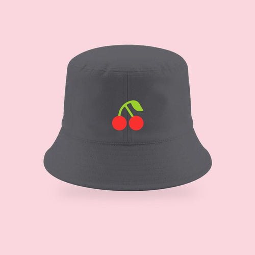 Bob gris personnalisé avec des cerises imprimées sur le devant