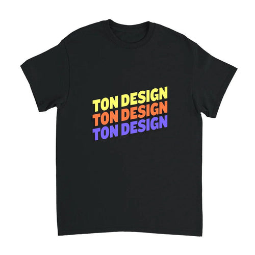 Tee-shirt noir personnalisé avec ton design imprimé sur le devant