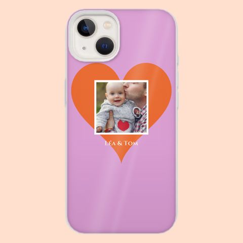 Thème Grand cœur sur une coque de téléphone personnalisé avec une photo