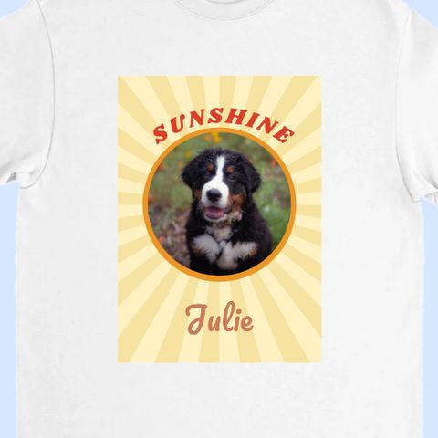 Thème Sunshine sur un tee-shirt personnalisé avec une photo