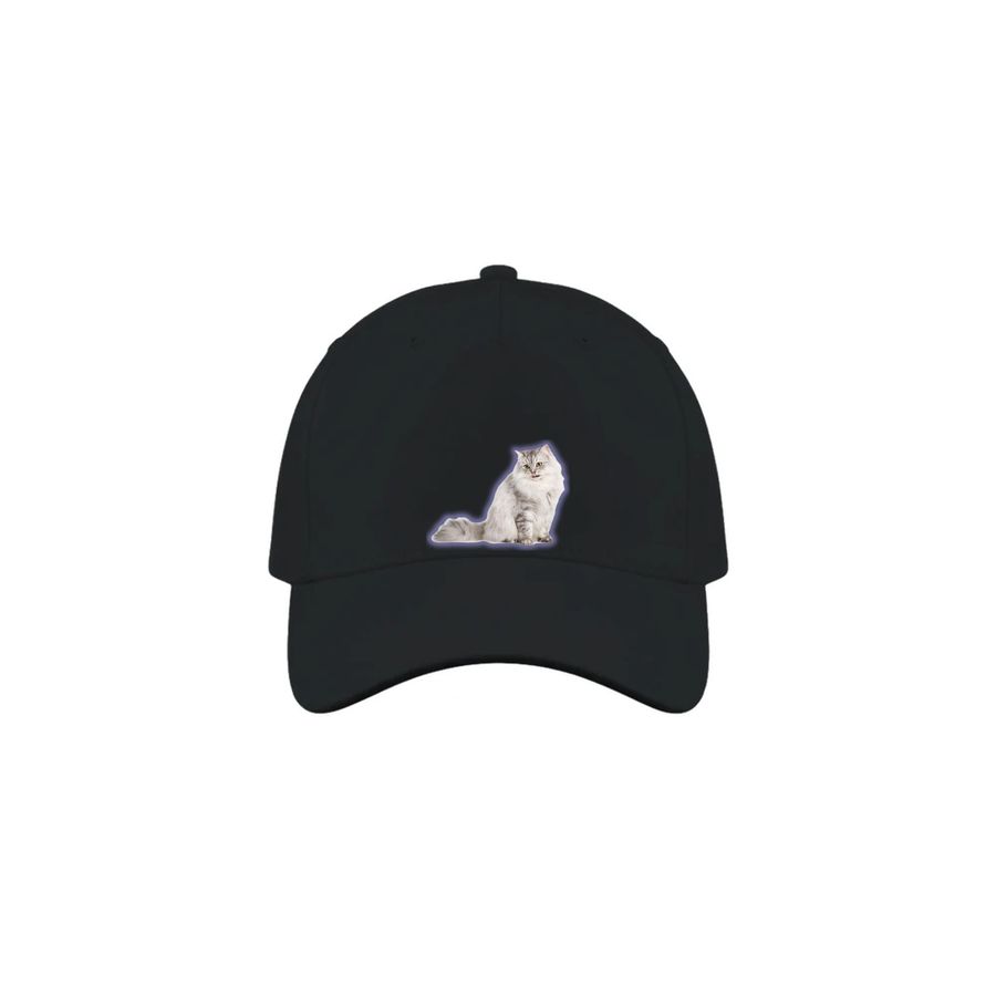 Casquette noire imprimée avec une photo.