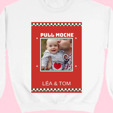 Thème Pull moche sur un sweat personnalisé avec une photo