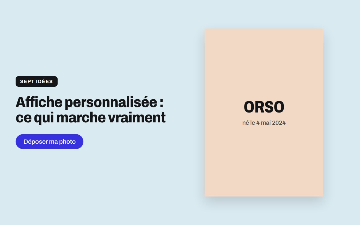 Affiche personnalisée avec photo