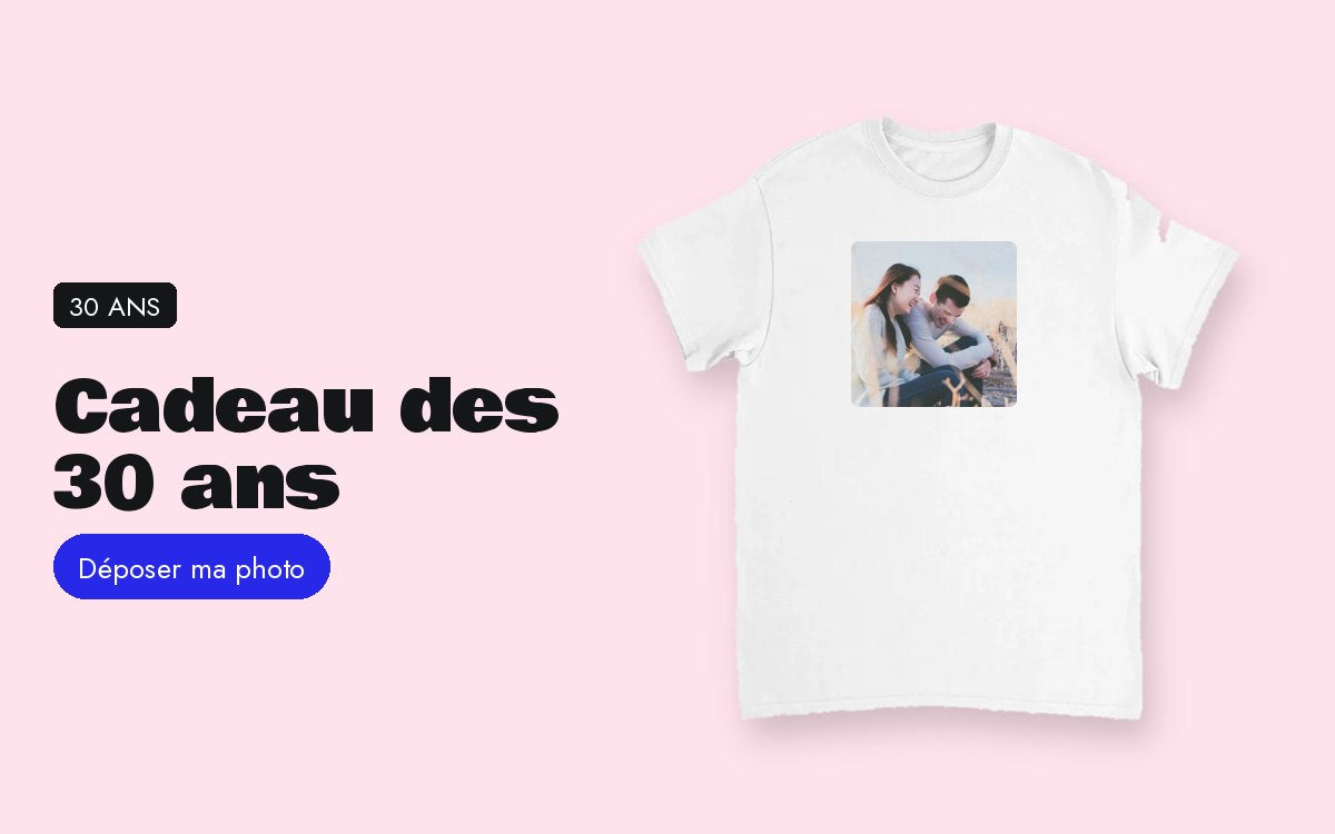 Tee-shirt personnalisé avec photo – Cadeau des 30 ans : la fête entre amis, les tee-shirts, le cadeau de la bande