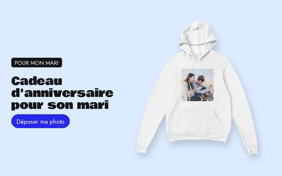 Produit personnalisé avec photo – Cadeau d'anniversaire pour son mari