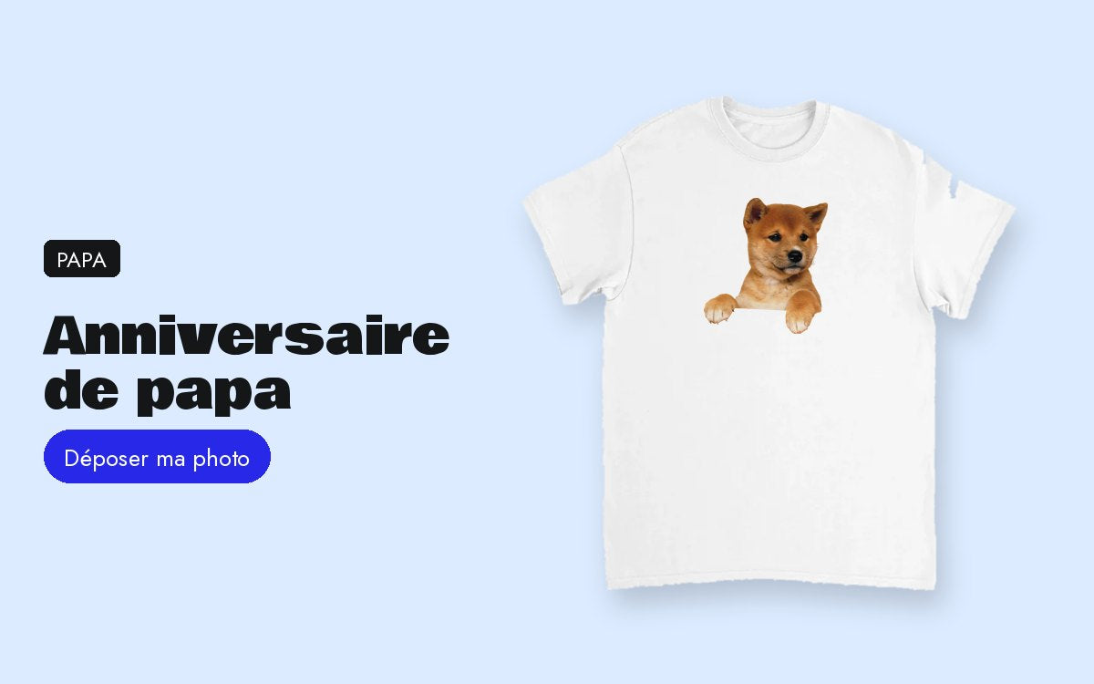 Tee-shirt personnalisé avec photo – Cadeau d'anniversaire pour son papa : sa passion, son humour, sa photo