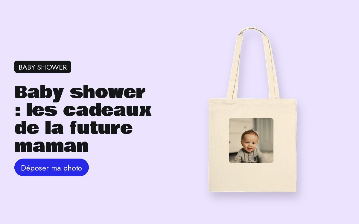 Tote bag personnalisé avec photo – Baby shower : les cadeaux personnalisés pour la future maman