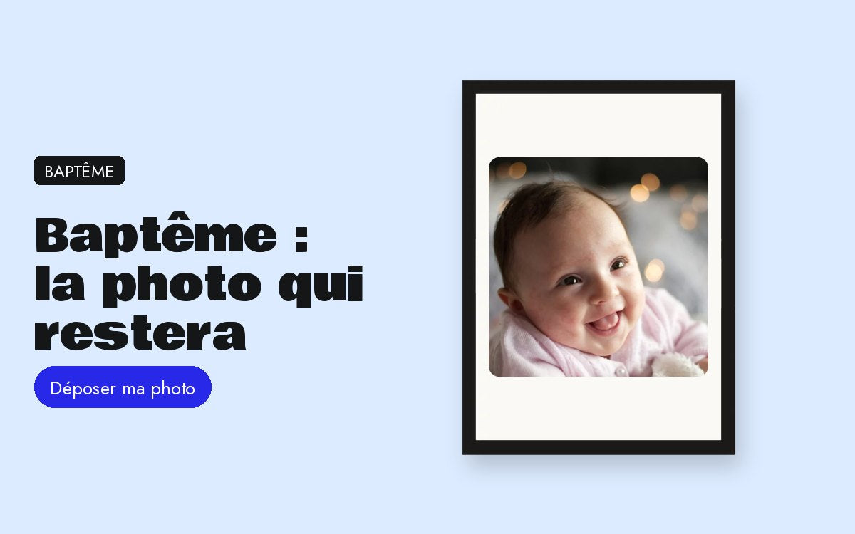 Cadre photo personnalisé avec photo – Cadeau de baptême personnalisé : la photo qui restera