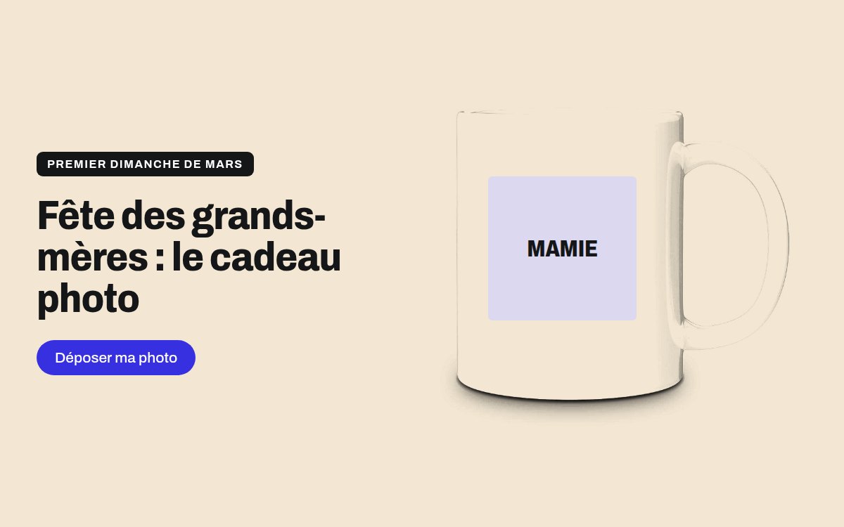 Cadeau photo personnalisé pour la fête des grands-mères
