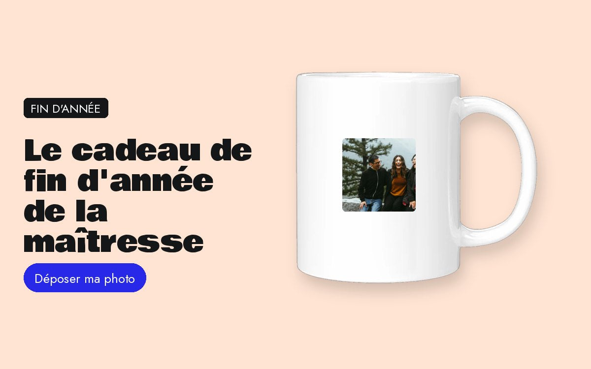 Mug personnalisé avec photo – Cadeau de fin d'année pour la maîtresse, l'ATSEM ou la nounou