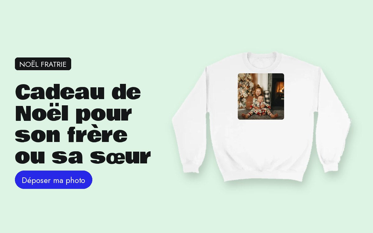 Produit personnalisé avec photo – Cadeau de Noël pour son frère ou sa sœur