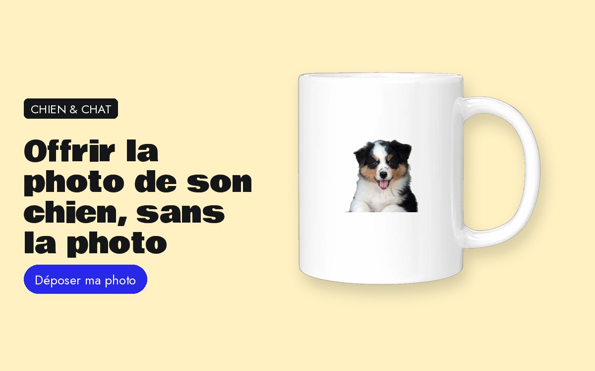 Mug personnalisé avec photo – Offrir la photo de son chien à quelqu’un — sans avoir la photo