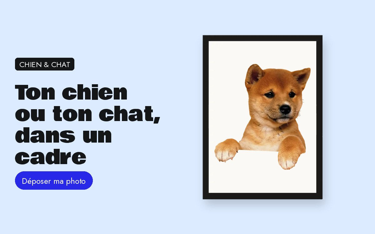 Cadre photo personnalisé avec photo – La photo de ton chien ou de ton chat, dans un cadre
