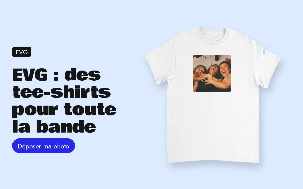 Tee-shirt personnalisé avec photo – EVG : des tee-shirts personnalisés pour toute la bande