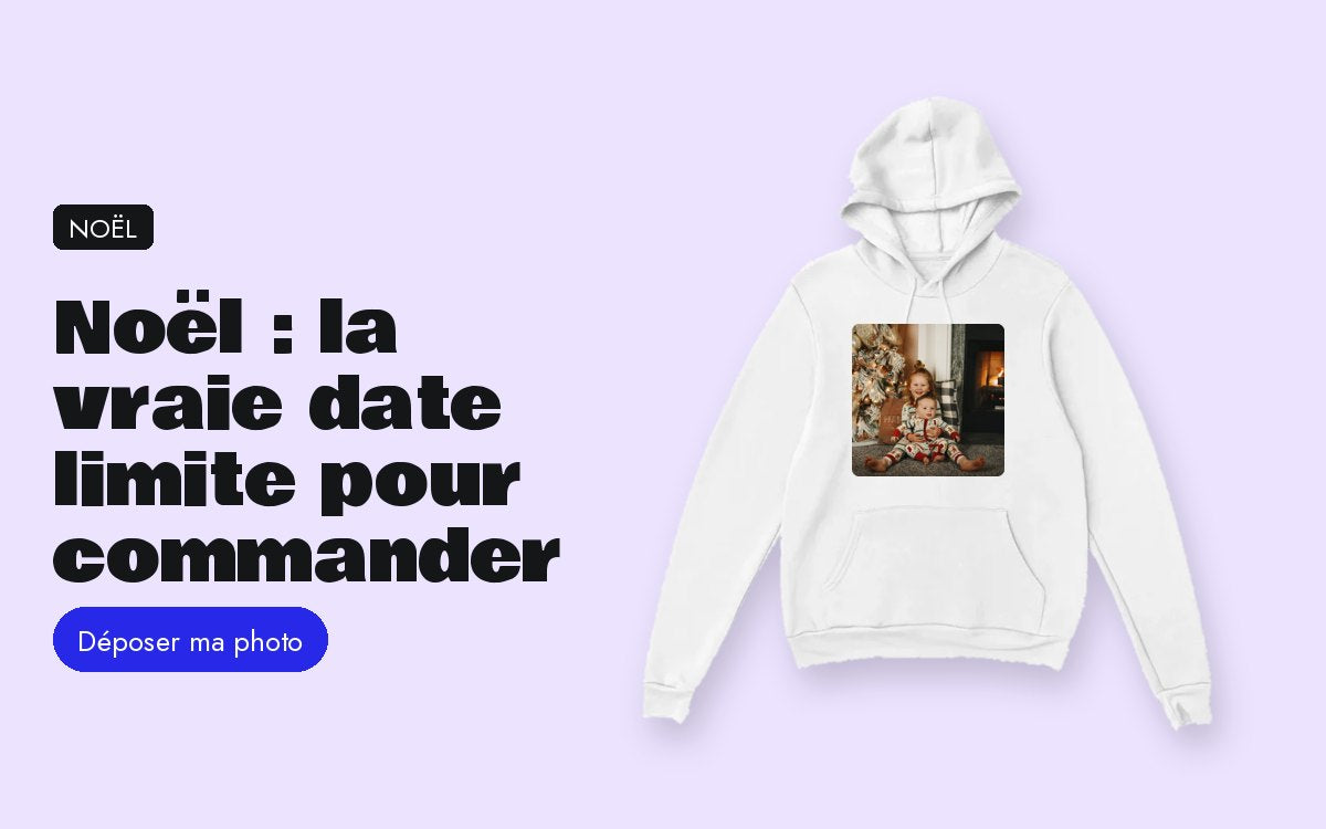 Sweat personnalisé avec photo – Cadeau de Noël personnalisé : la vraie date limite pour commander
