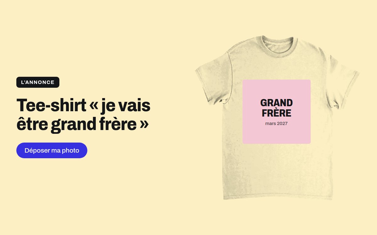 Tee-shirt personnalisé annonce grand frère