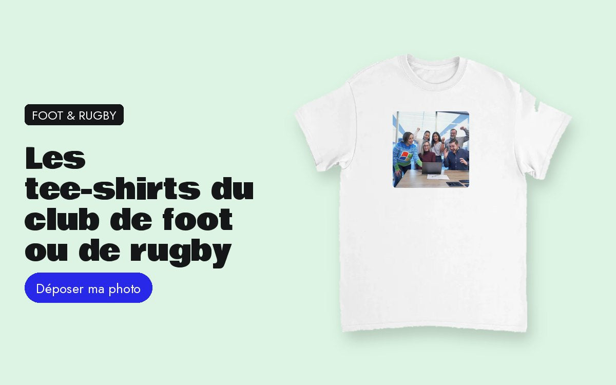 Tee-shirt personnalisé avec photo – Tee-shirts personnalisés pour un club de foot ou de rugby amateur