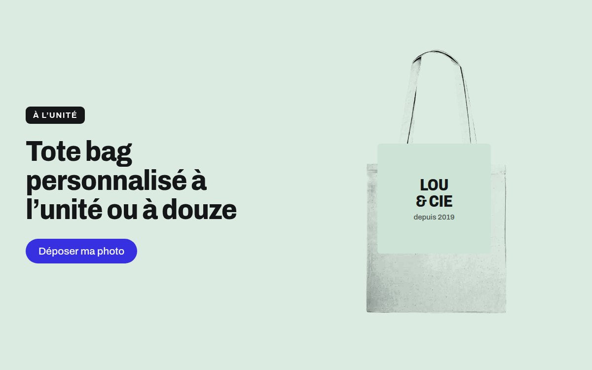Tote bag personnalisé commandé à l'unité